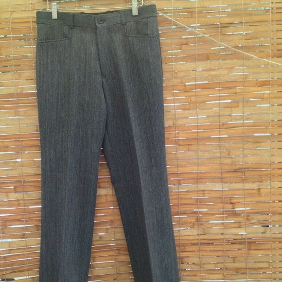 BOSCO UOMO Herringbone Black Dress Pant - Picture 1 of 4